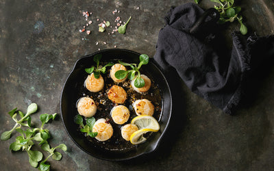 Pan Seared Scallops w/ Lemon-Rosemary Butter